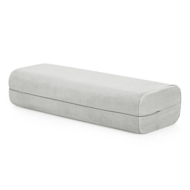 Yoga Bolster Pillow with Carry Handle and Machine Washable Cover-Grey