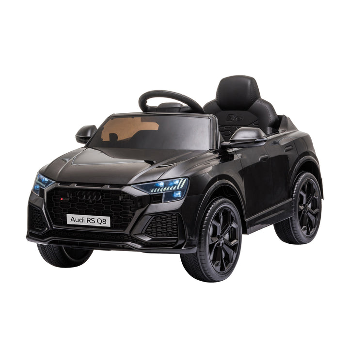 Compatible 6V Battery-powered Kids Electric Ride On Car Audi RS Q8 Toy with Parental Remote Control Music Lights USB MP3 Bluetooth Black