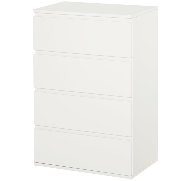 HOMCOM Chest of Drawers, 4 Drawers Storage Cabinet Floor Tower Cupboard for Bedroom Living Room, White