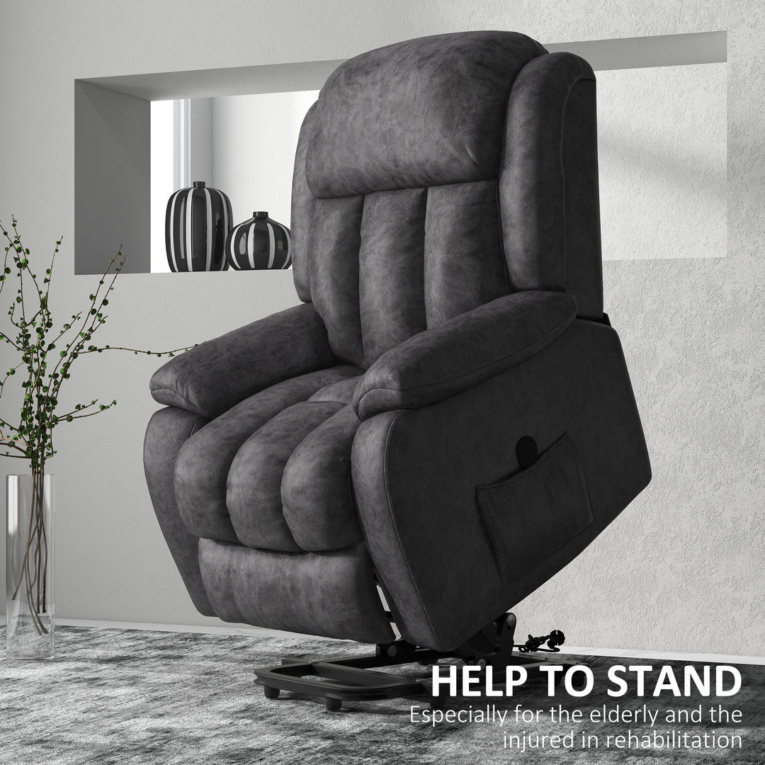 Riser and Recliner Chair, Microfibre Upholstered Recliner Chair for Elderly with Remote Control, Footrest, Padded Seat and Backrest