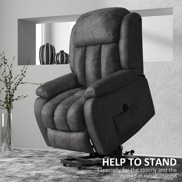 Riser and Recliner Chair, Microfibre Upholstered Recliner Chair for Elderly with Remote Control, Footrest, Padded Seat and Backrest