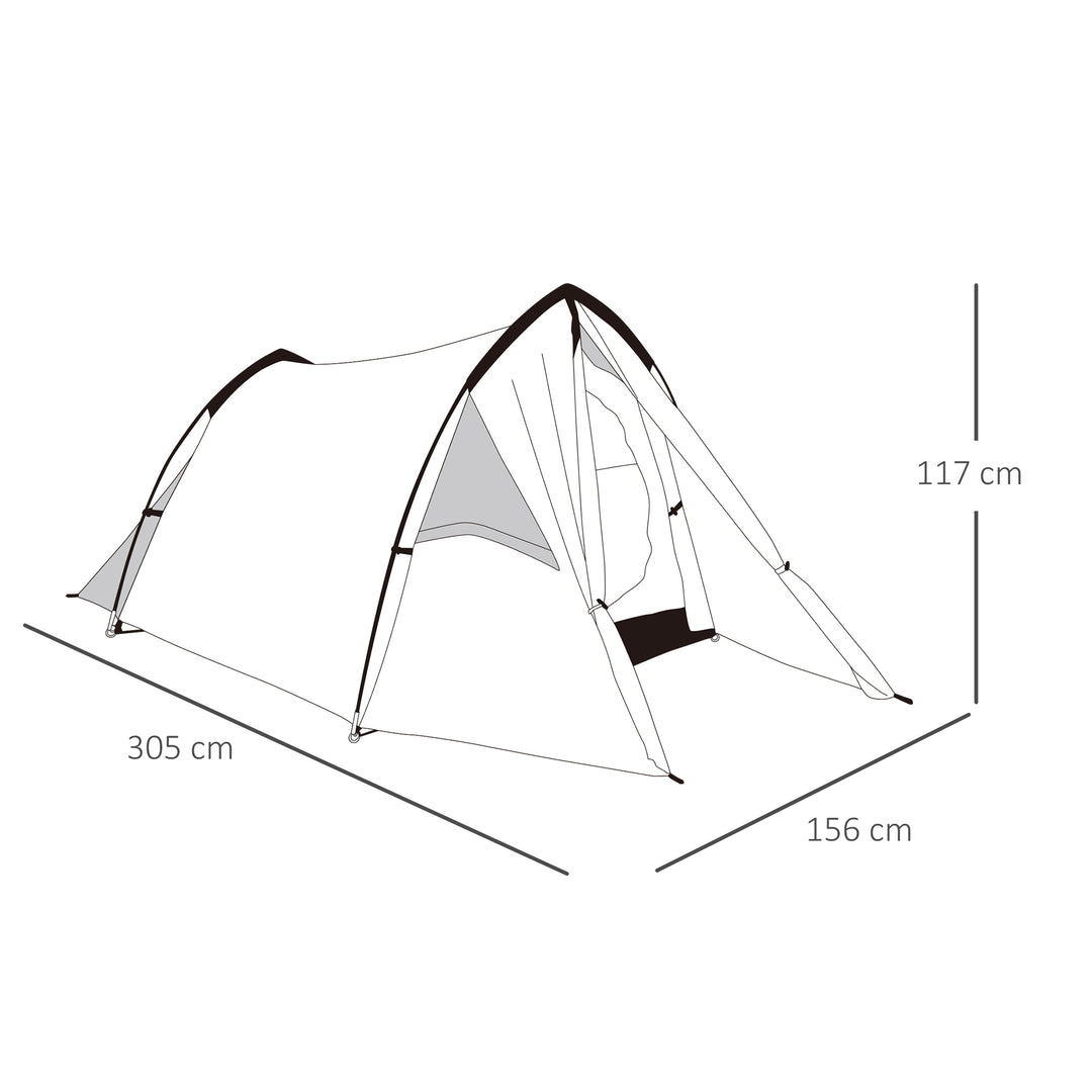 Camping Dome Tent Double Layer Backpacking Tent Large for 1-2 Person with Weatherproof Vestibule Windows Lightweight for Fishing, Hiking