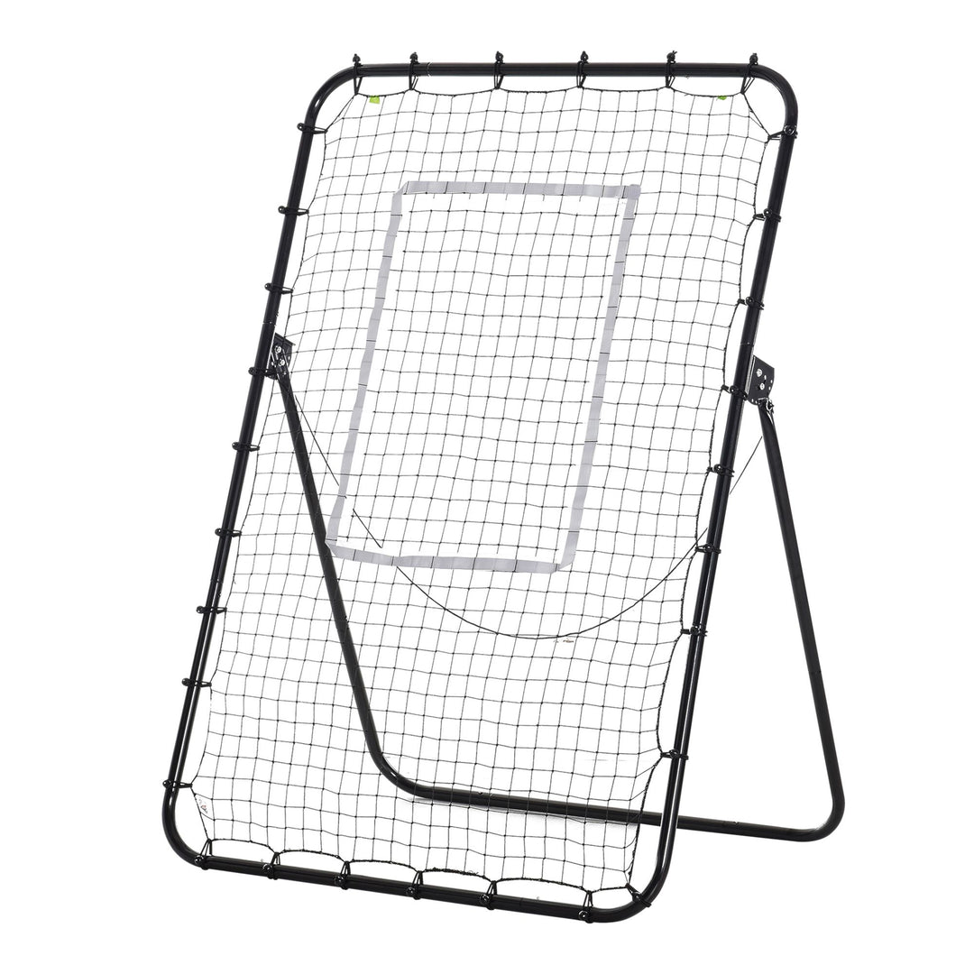 Foldable Football Rebounder Net, Football Goal Training Aid Soccer Kickback Target Zone Goal Play Adjustable Angles for  Kids & Adult Black