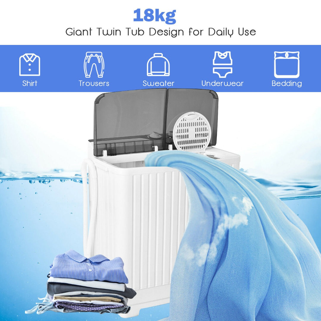Semi-Automatic Washing Machine with 3 Modes for Apartment-Grey