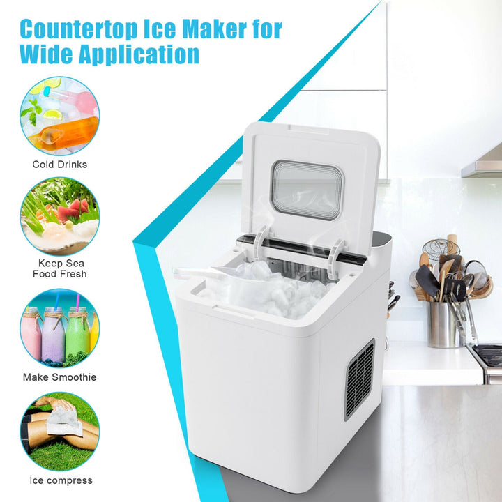 Countertop Ice Making Machine with Auto Clean-White