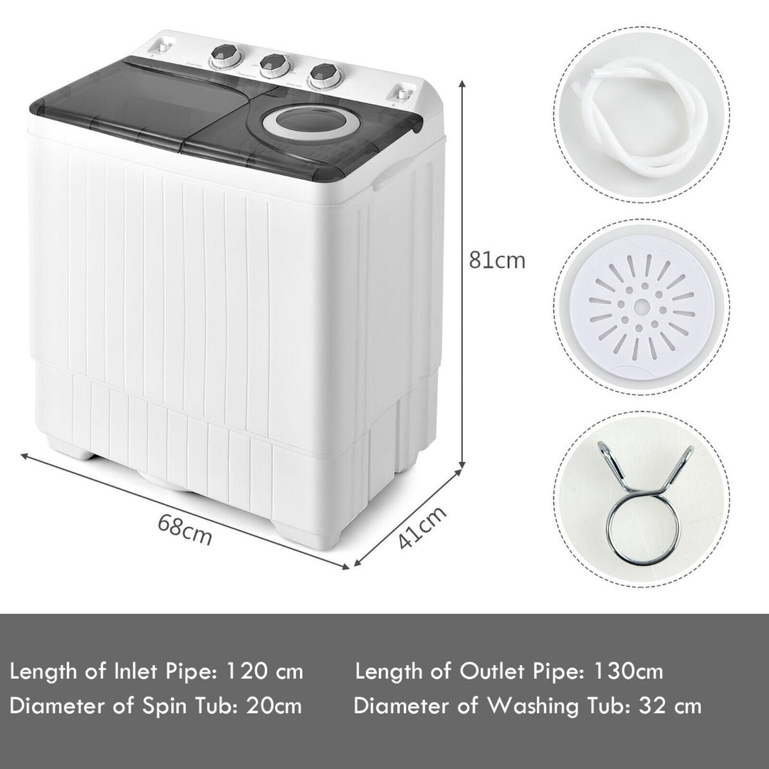 Portable Laundry Washer Spin Dryer with Timing Function and Drain Pump-Black