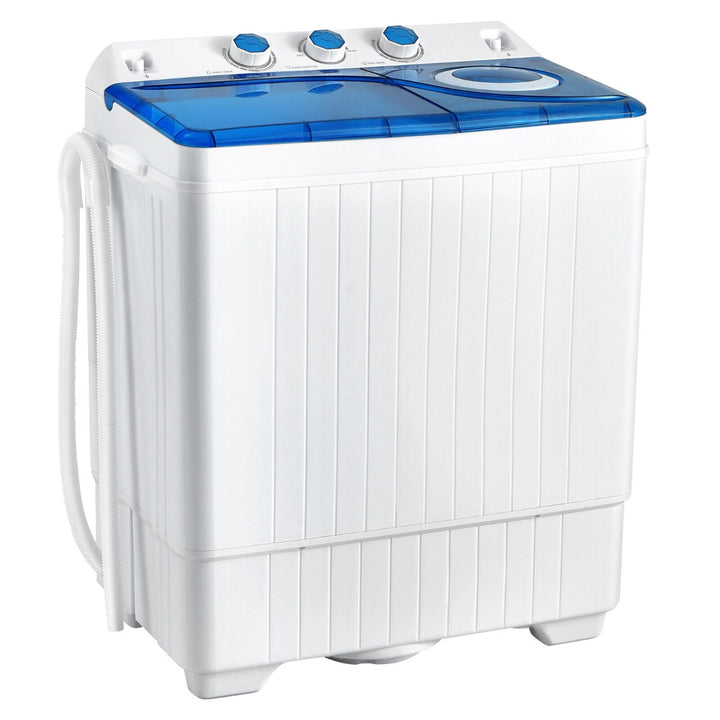 Portable Laundry Washer Spin Dryer with Timing Function and Drain Pump-Blue