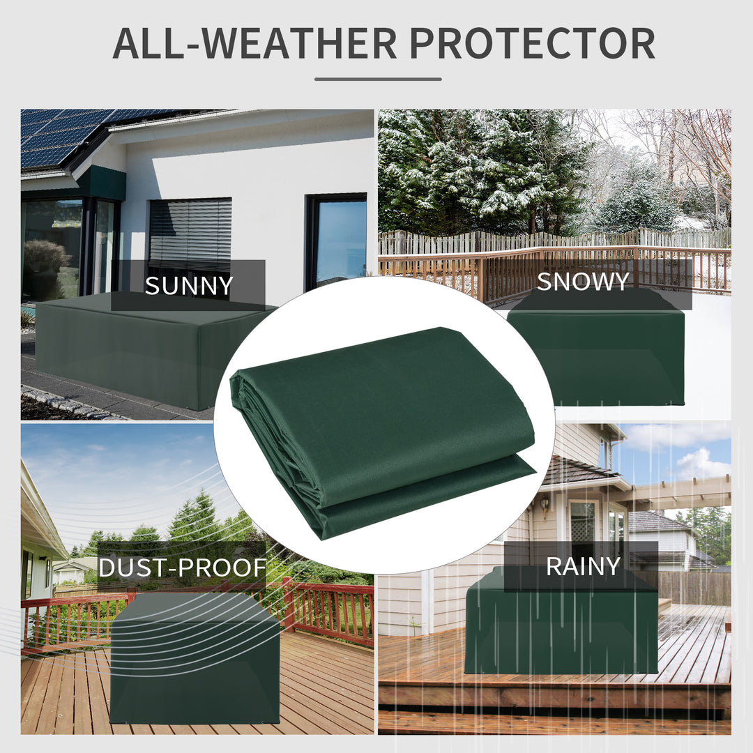 Oxford Patio Set Cover Outdoor Garden Rattan Furniture Protection Cover Protector Waterproof Anti-UV Green 255L x 142W x 86Hcm