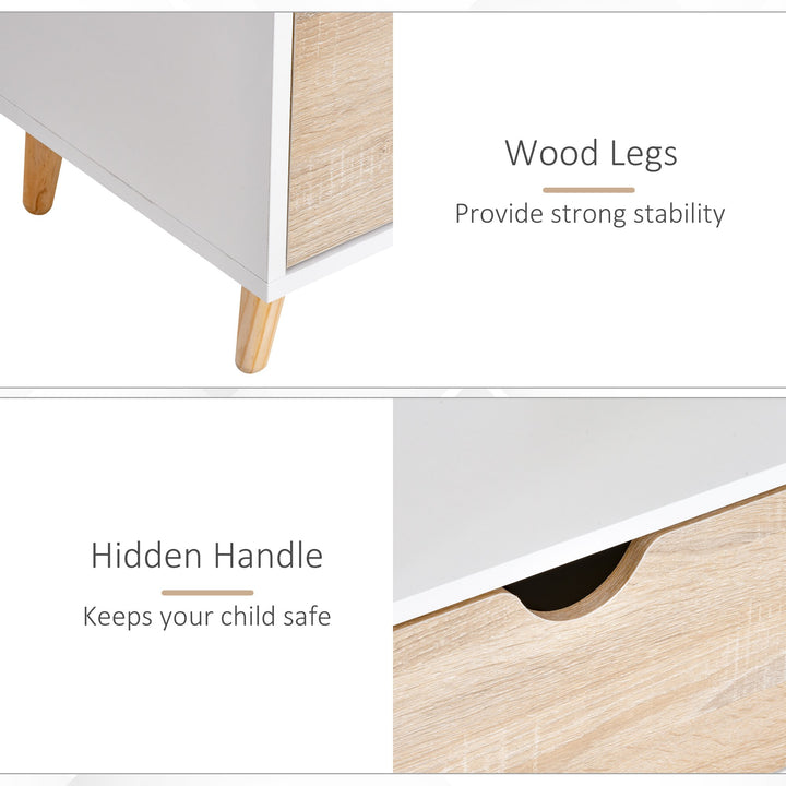 HOMCOM Particle Board TV Media Unit White/Oak