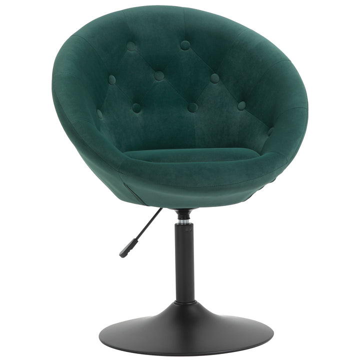 Dining Height Bar Stool Velvet-Touch Tufted Fabric Adjustable Height Armless Counter Chairs with Swivel Seat, Green