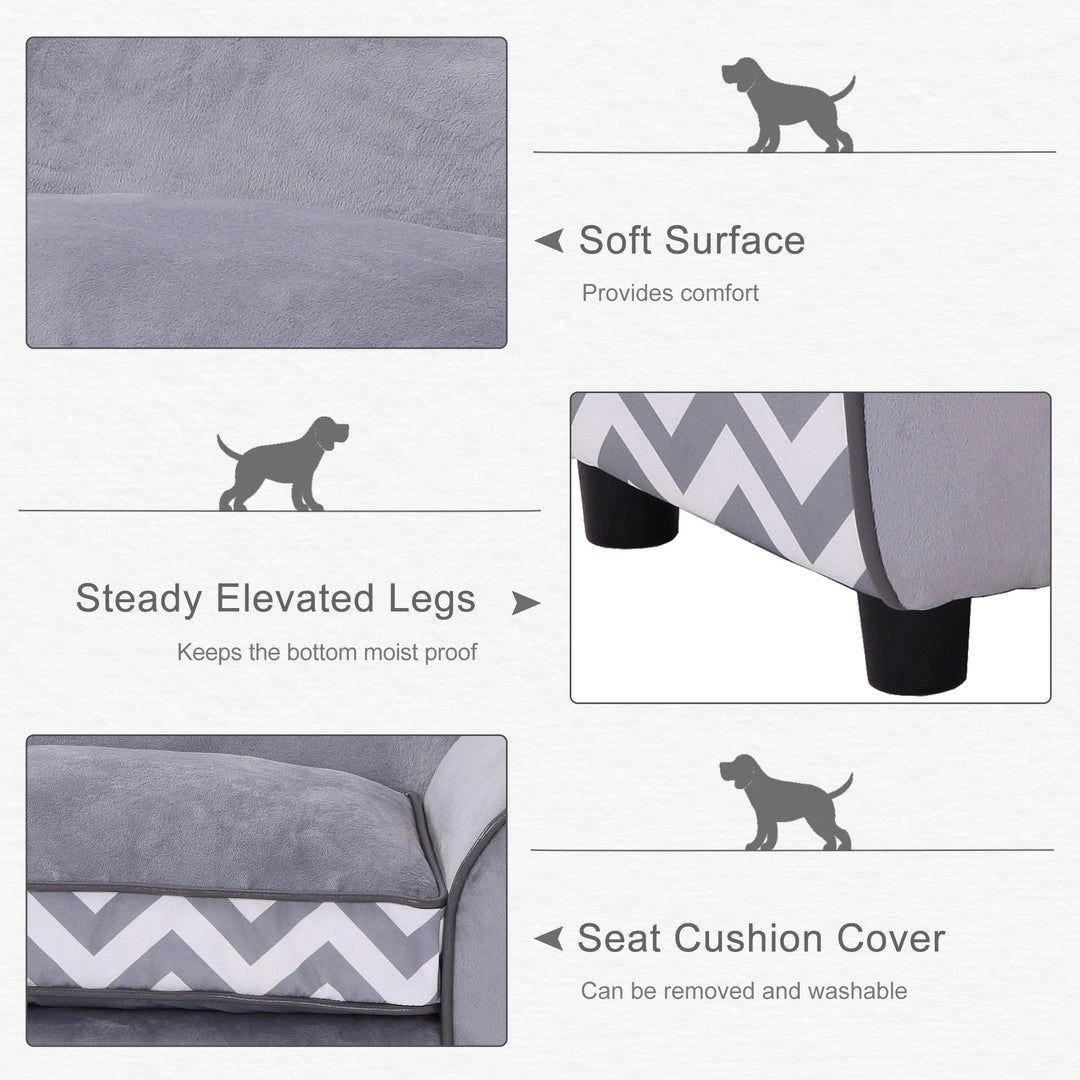 73.5Lx41Wx33H cm Pet Sofa-Grey/Black