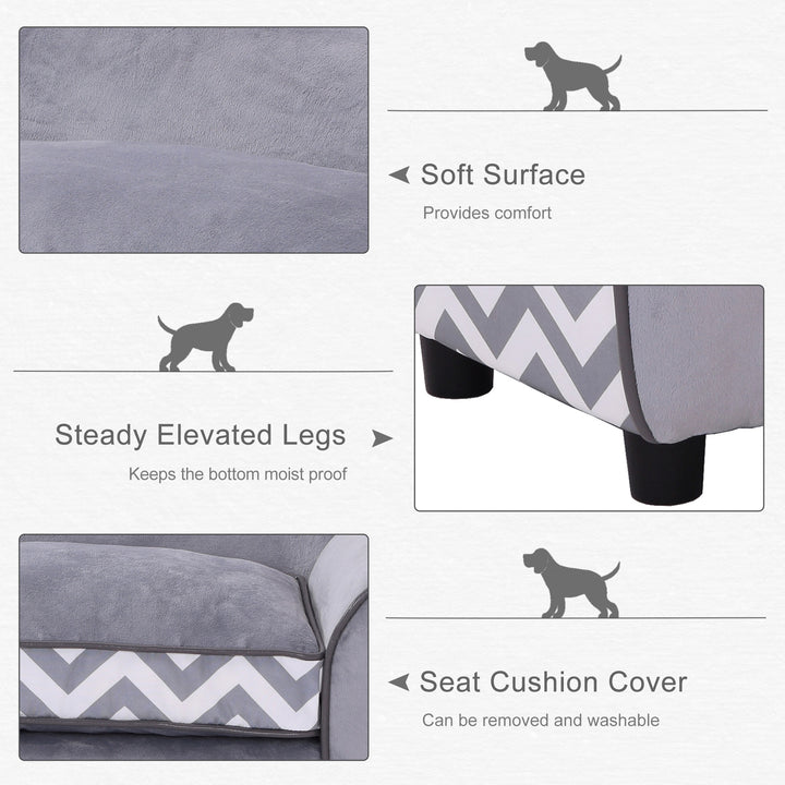 73.5Lx41Wx33H cm Pet Sofa-Grey/Black