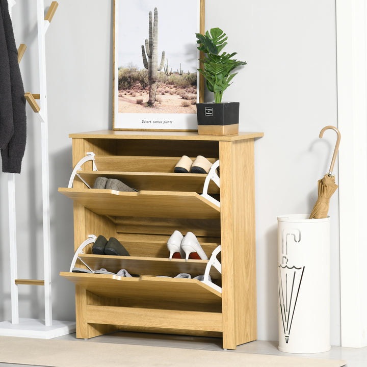 Shoe Storage Cabinet Modern Stylish Furniture Brown