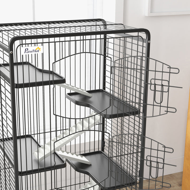 PawHut Five-Level Removable Small Animal Cage, 131cm - Black