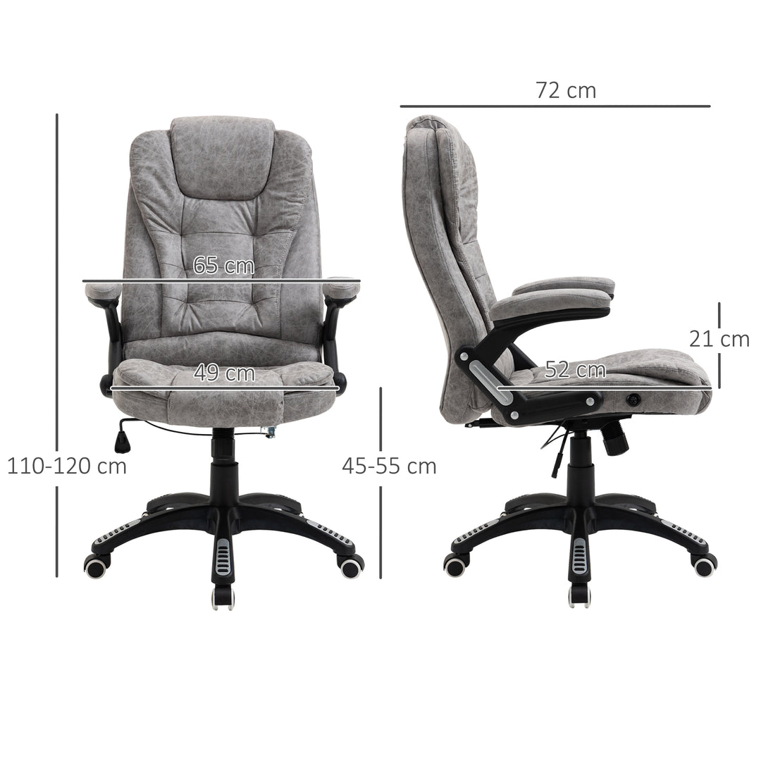 Vinsetto Ergonomic Office Chair Comfortable Desk Chair with Armrests Adjustable Height Reclining and Tilt Function Grey