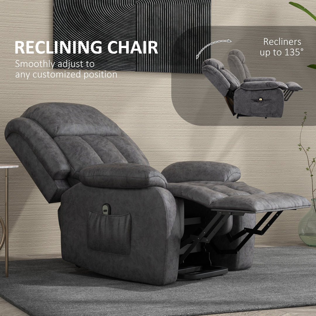 Riser and Recliner Chair, Microfibre Upholstered Recliner Chair for Elderly with Remote Control, Footrest, Padded Seat and Backrest