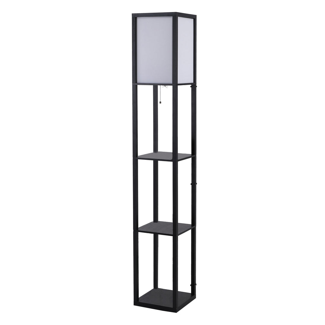 Modern Shelf Floor Lamp Soft Light 4-tier Open Shelves Living Room Storage Display