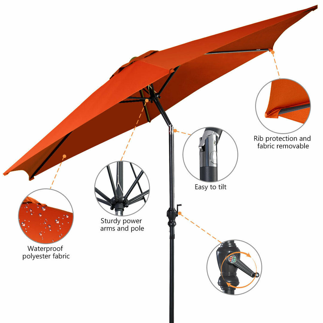3m Garden Parasol with Crank-Orange