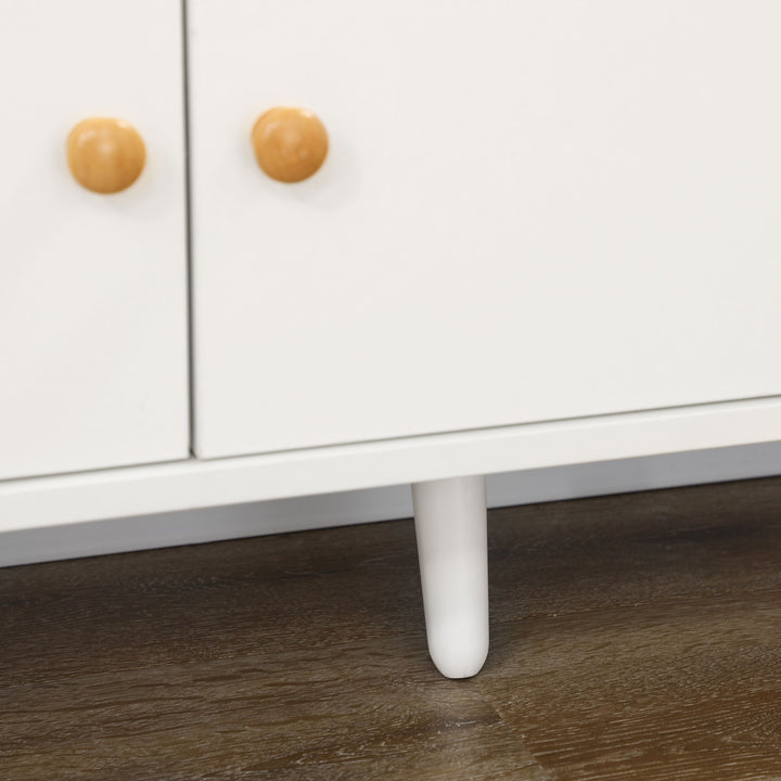 Kitchen Cupboard, Microwave Cabinet, Storage Cabinet with Doors, White