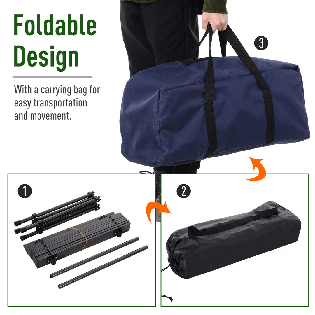 5 Piece Camping Table &amp; Chairs Set with Carrying Bag Foldable Portable Lightweight Compact Aluminium Roll-up Top for picnic