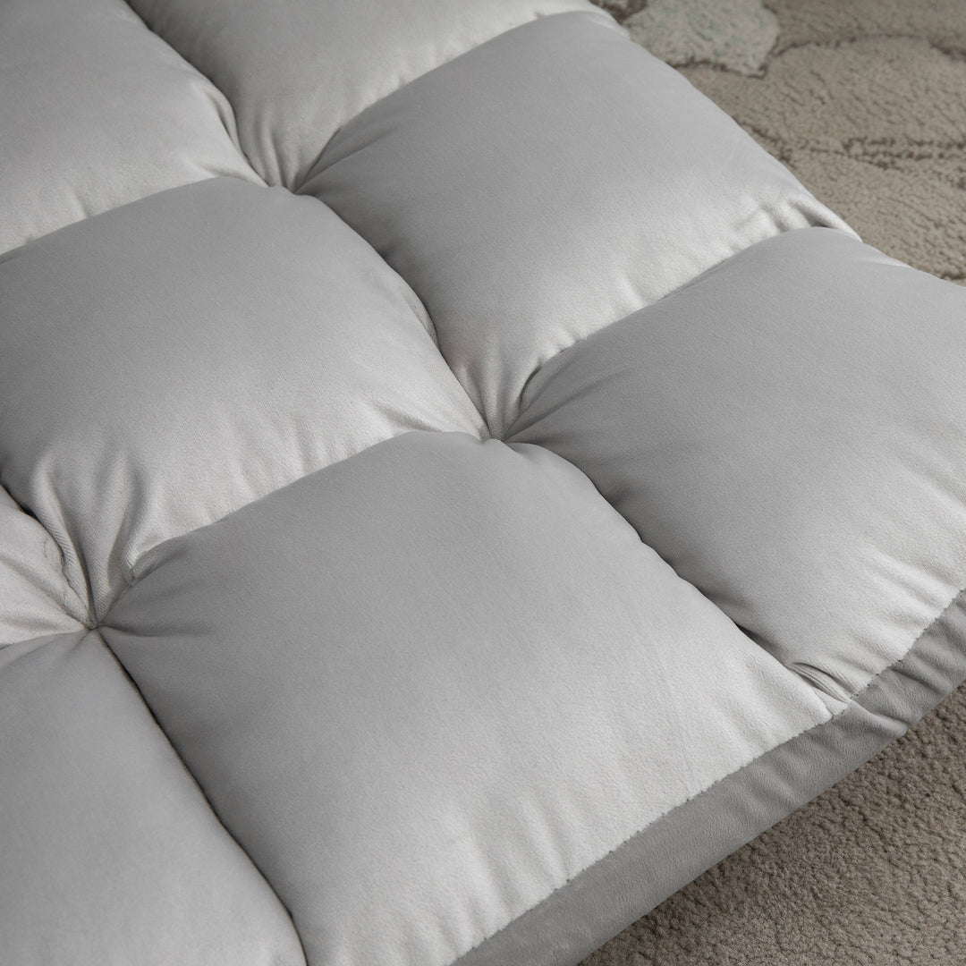 Folding Lazy Floor Sofa Chair Lounge Seat Gaming Couch Bed for Living Room, Home Office, Balcony, Grey
