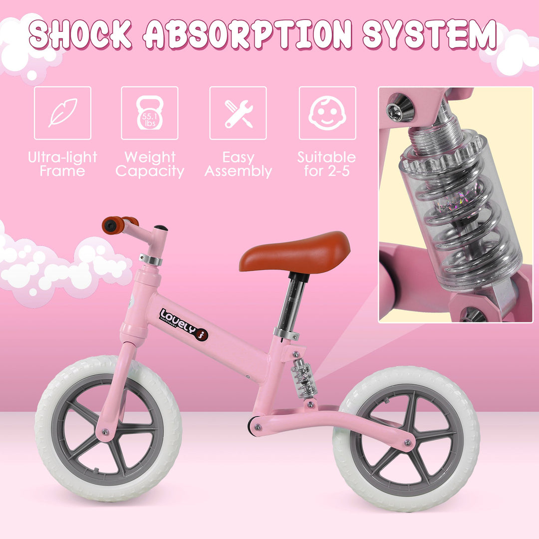 Toddler Balance Bike No Pedal Walk Training Pink