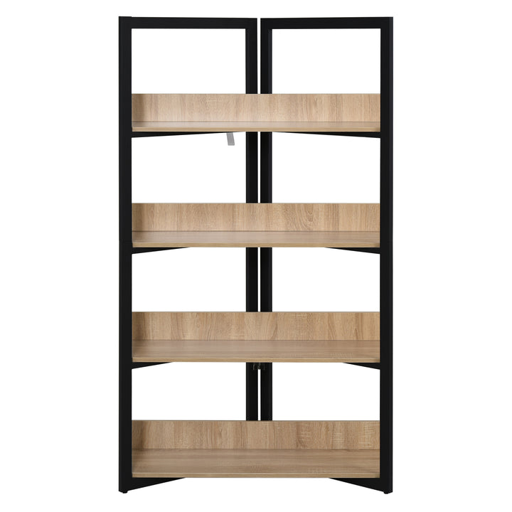 4-Tier Triangle Frame Storage Shelf Bookshelf Display Unit Cabinet Steel Frame Home Office Organisation Freestanding 90L x 39W x 160L cm