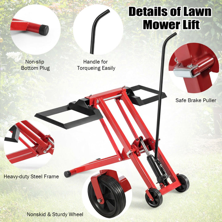 Lawn Mower Lift Jack with Wheels for Garden Tractors