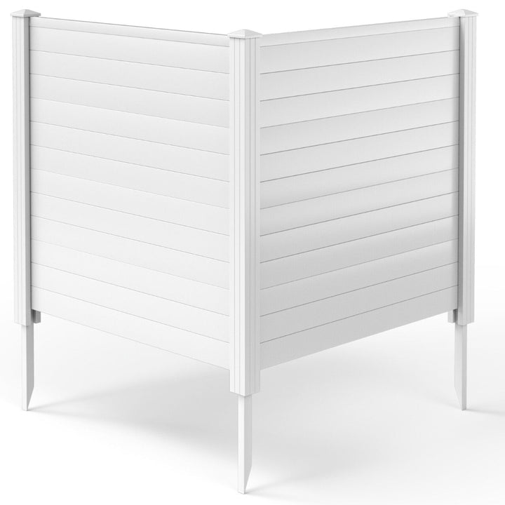Picket Privacy Fence with 3 Stakes-White
