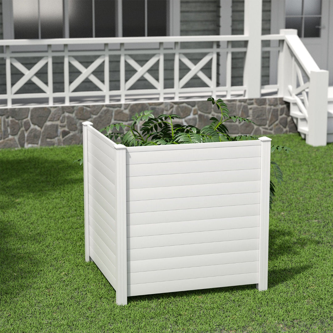Picket Privacy Fence with 3 Stakes-White