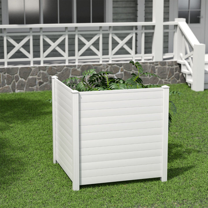 Picket Privacy Fence with 3 Stakes-White
