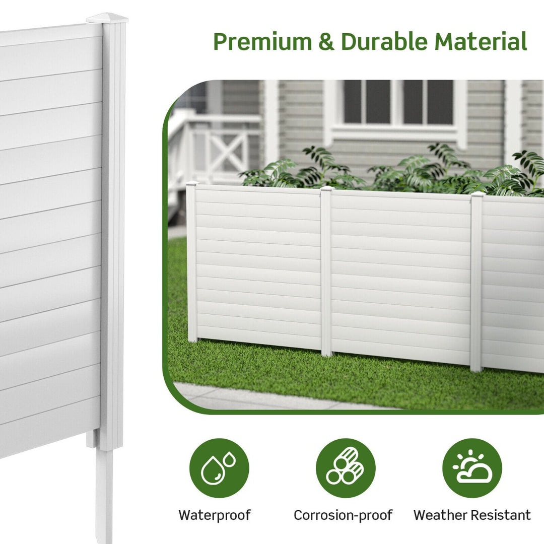 Picket Privacy Fence with 3 Stakes-White