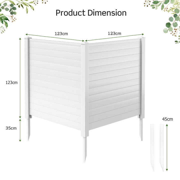 Picket Privacy Fence with 3 Stakes-White