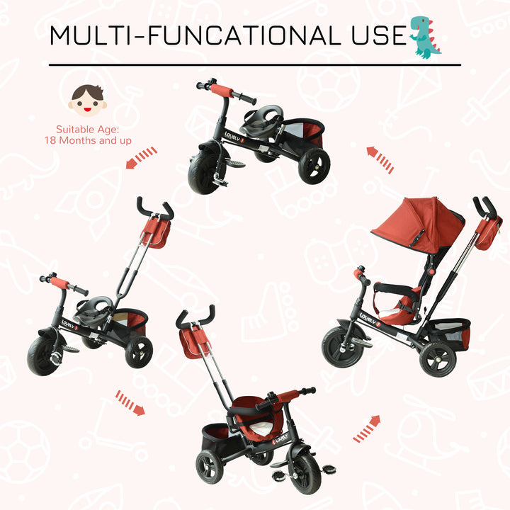 Baby Ride on Tricycle W/Canopy-Red