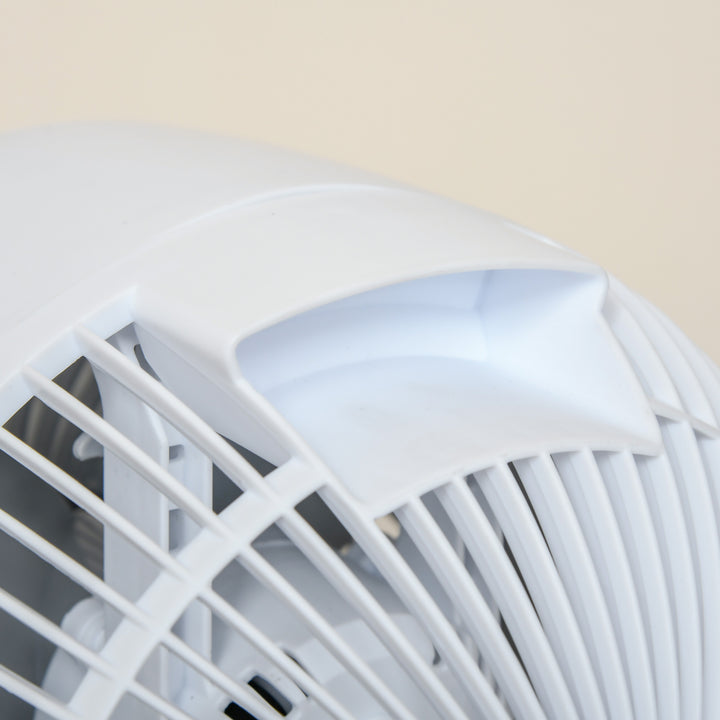 HOMCOM 28cm Electric Table Desk Fan with 3 Speed, Remote, Small Portable Personal Cooling Fan for Home Office Desktop, White