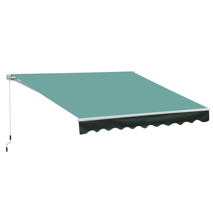 3x2.5 m Sun Shade Canopy Garden Patio Manual Retractable Awning Canopy Sun Shade Shelter, 3x2.5 m-Dark Green