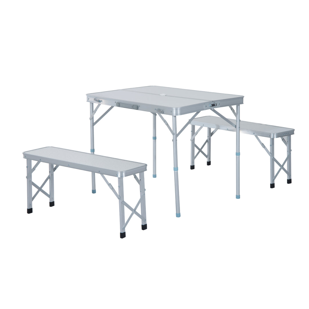Folding Table Chairs Picnic Portable Camping Dining Garden Patio BBQ Aluminium