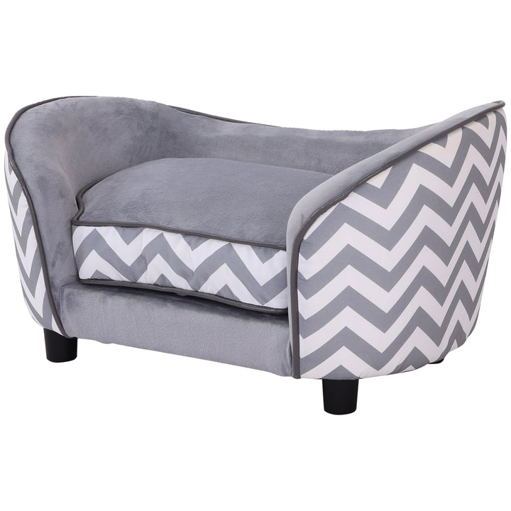 Dog Sofa Pet Couch for XS Dogs, Removable Sponge Padded Cushion - Grey