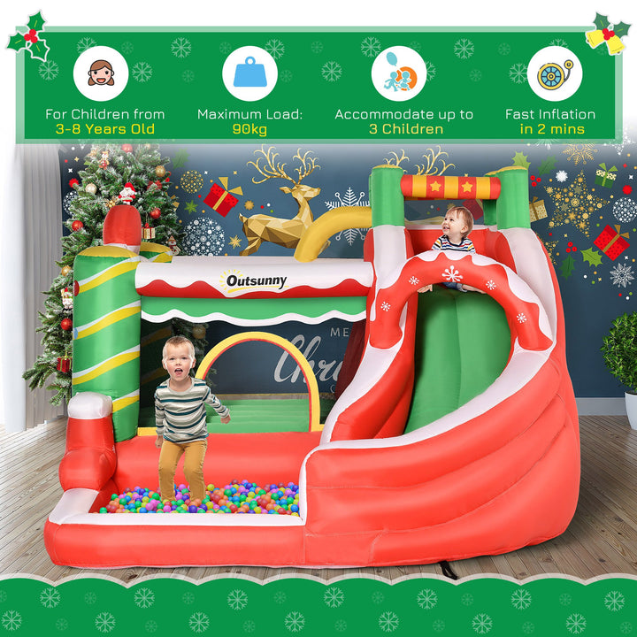 Kids Bounce Castle House Inflatable Trampoline Slide Water Pool Climbing Wall 4 in 1 with Inflator Carrybag for Kids Age 3-8