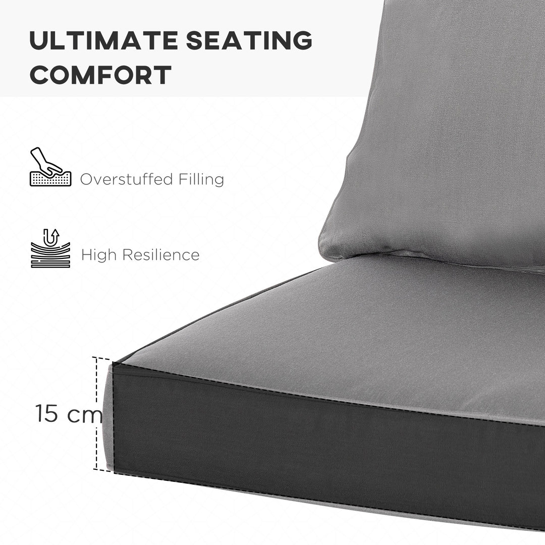 Outdoor Seat and Back Cushion Set Olefin Patio Deep Seating Chair Fade Resistant Replacement Cushion for Rattan Sofa 63L x 55W x 15Dcm