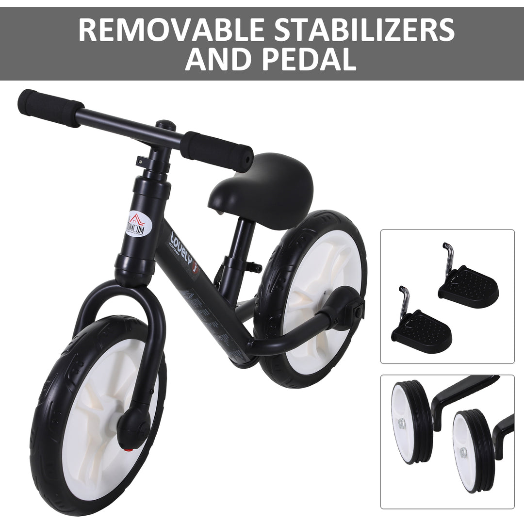 PP Toddlers Removable Stabiliser Balance Bike Black