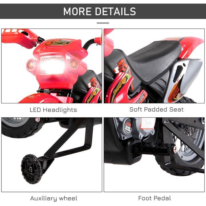 6V Kids Child Electric Motorbike Ride on Motorcycle Scooter Children Toy Gift (Red)