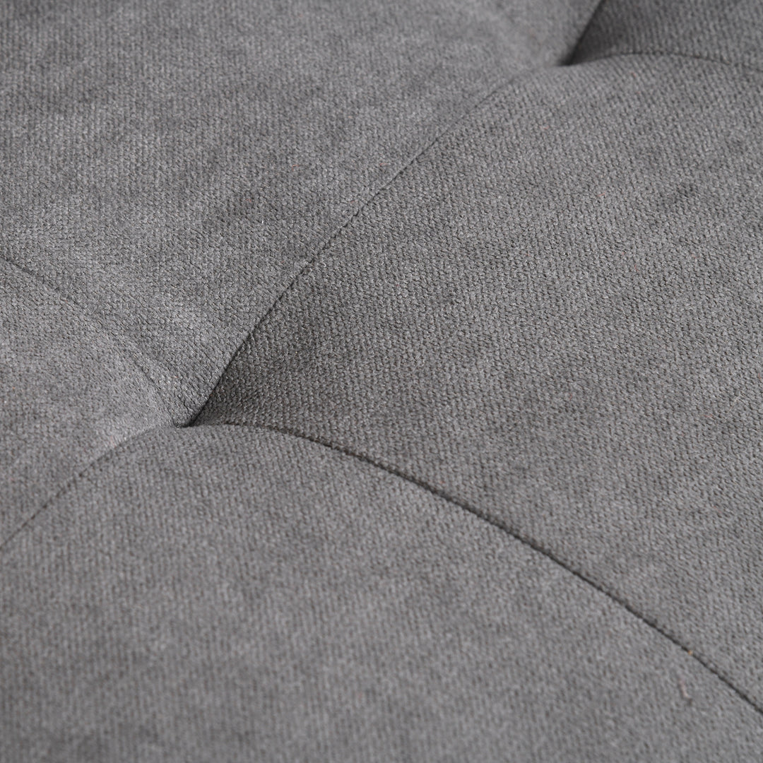 2 Seater Storage Sofa Compact Cotton Loveseat w/ Wood Legs Back Buttons Comfortable Padding Home Office Living Couch Furniture Grey