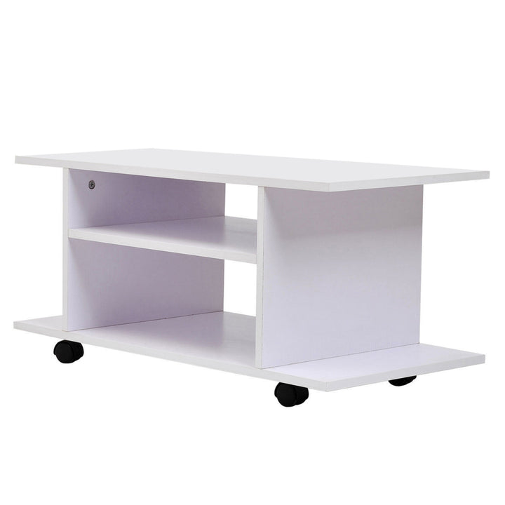 TV Stand W/ Shelves -White