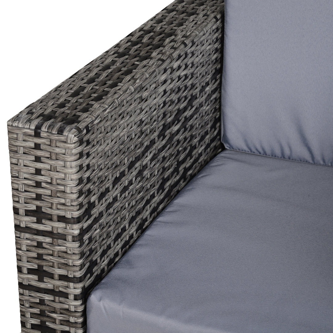 Rattan Garden All-Weather Wicker Single Sofa - Grey