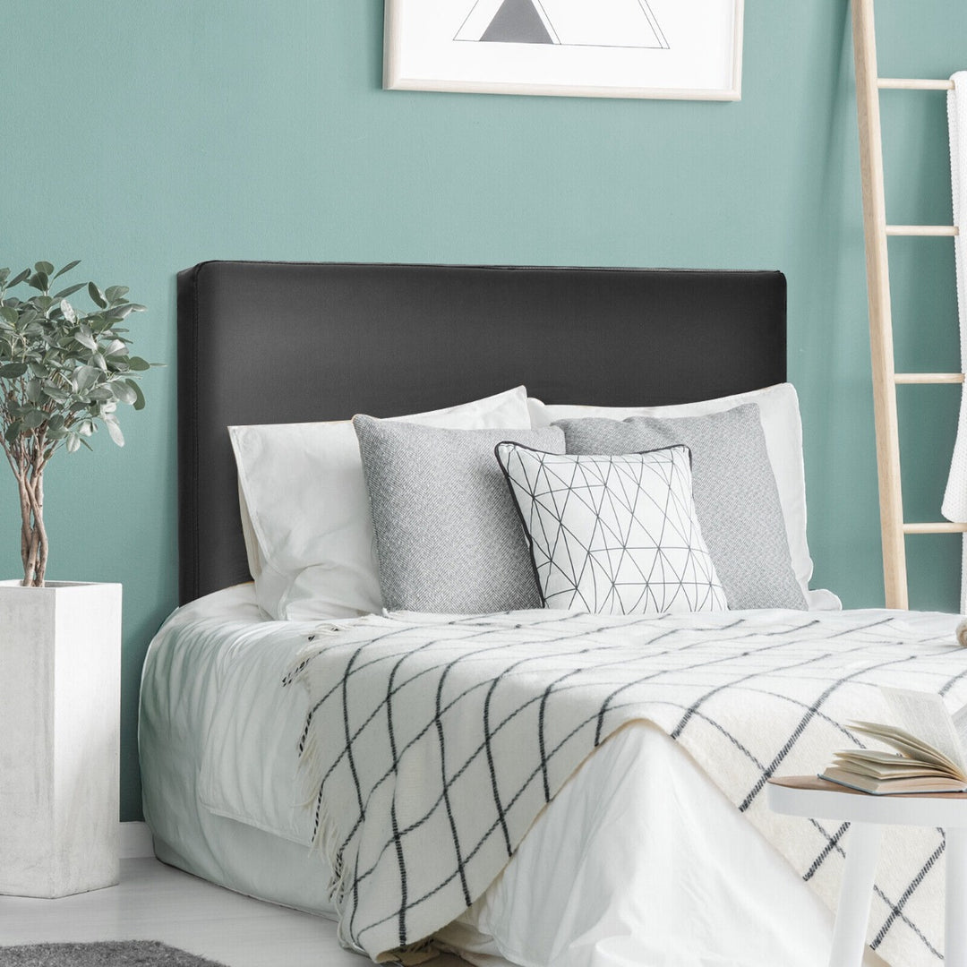 Modern Wall-mounted Upholstered Sponge Padded Headboard-Black