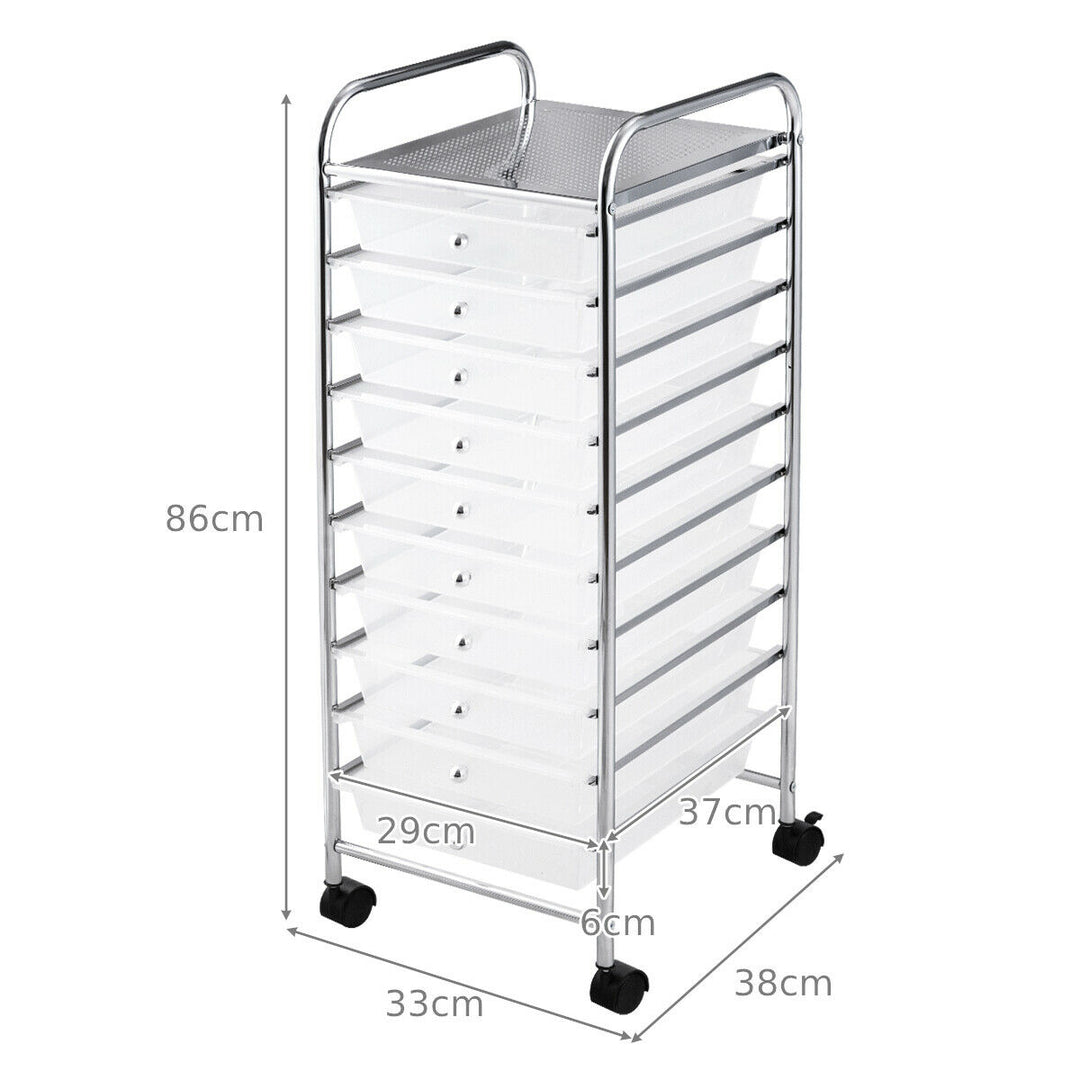 Mobile Storage Trolley with 4 Wheels for Beauty-White