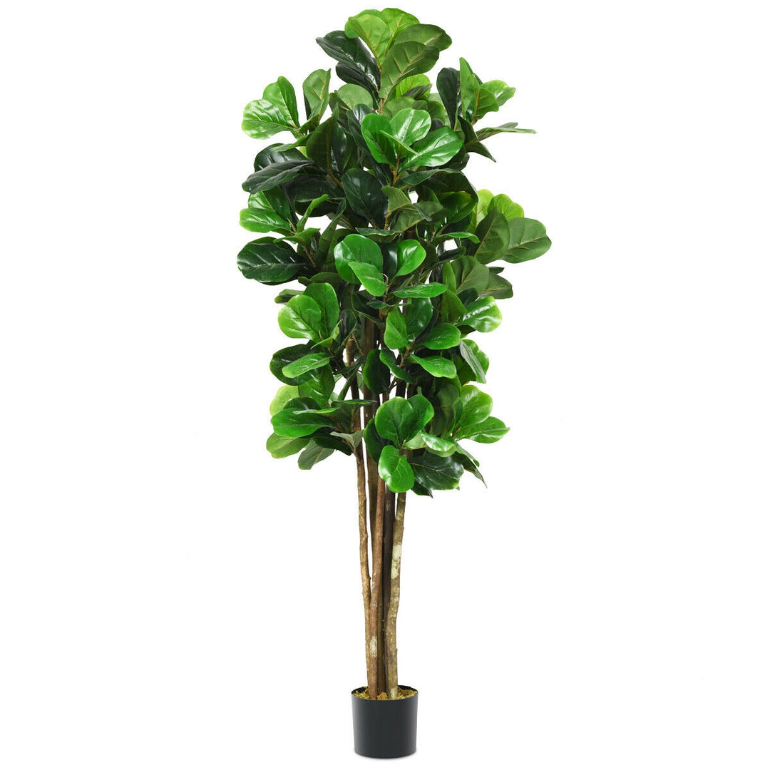 Artificial Fiddle Fig Tree with Plastic Pot