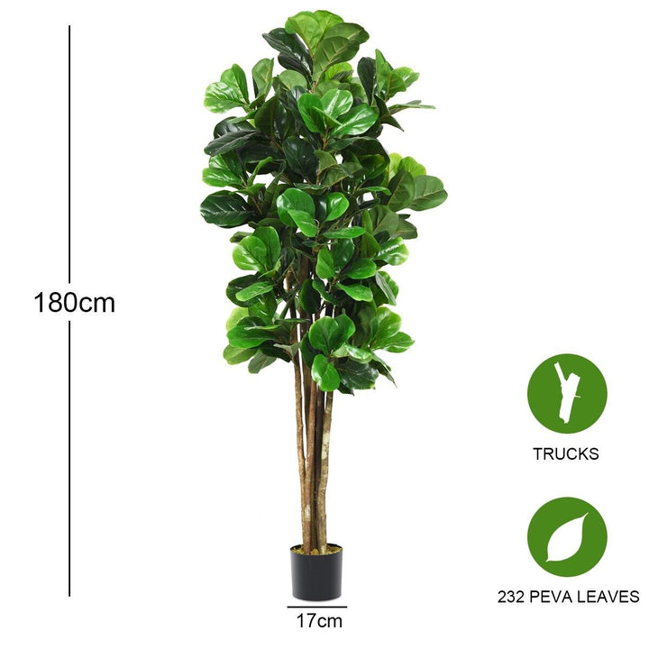 Artificial Fiddle Fig Tree with Plastic Pot
