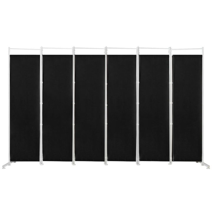 Room Divider with Adjustable Foot Pads-Black